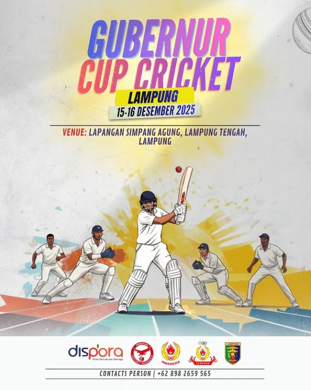 Gubernur Cup Cricket Lampung 2025 Siap Digelar 15–16 Desember